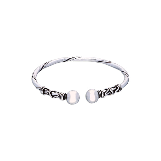 Charmed Elegance Silver Bangle Bracelet