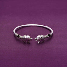  Enigmatic Elephant Silver Bangle Bracelet