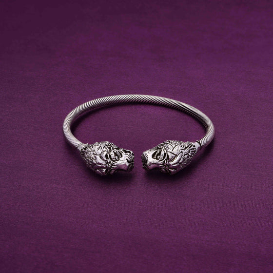 Authentic Tigers Oxidized Silver Bangle Bracelet