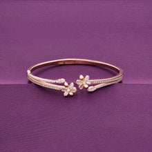 Blossoming Blooms Rose Gold Bangle Bracelet