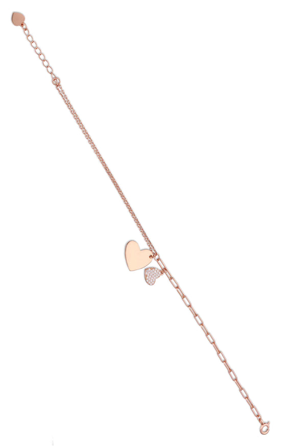 Coupled Compassion Rose Gold Charm Bracelet