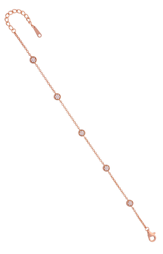 Minimal Zircon Beaded Casual Rose Gold Bracelet