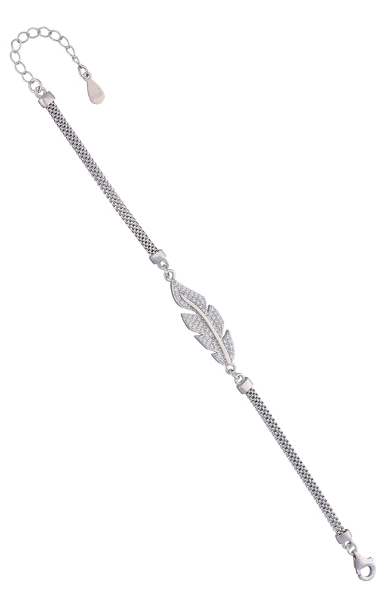 Fascinating Silver Leaf Bracelet