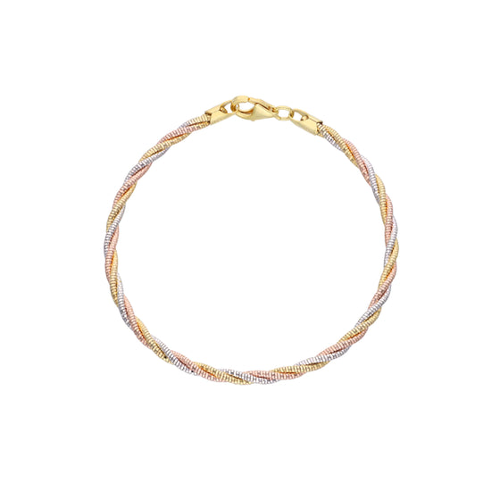 Twisted Vine Casual Rosegold And Silver Bracelet