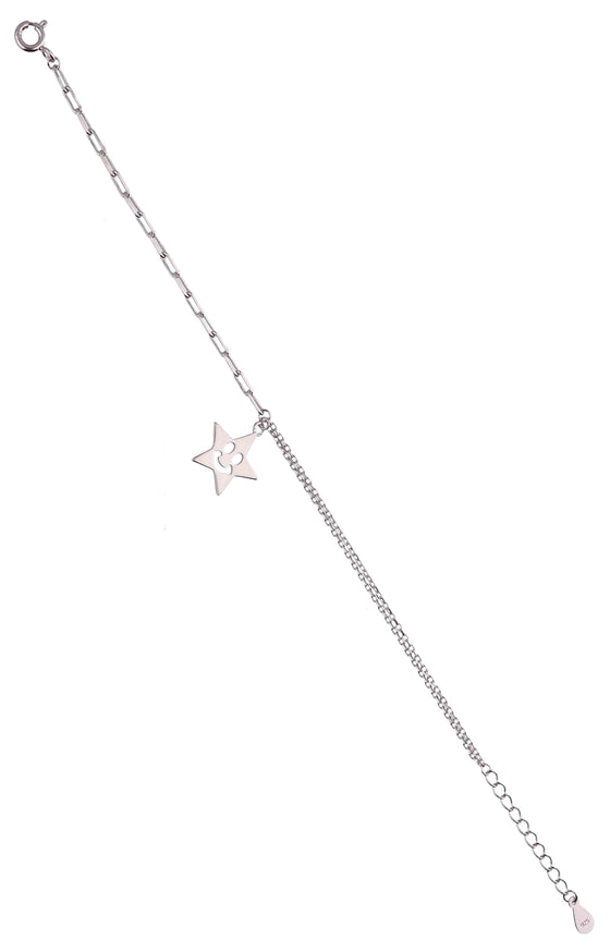 Smiley Star Casual Silver Bracelet