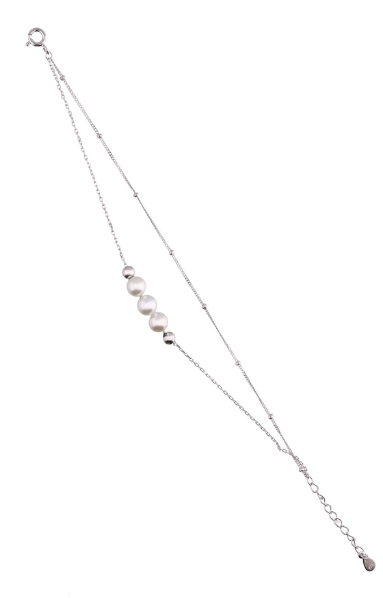 2-Layered Pearl Essence Silver Bracelet