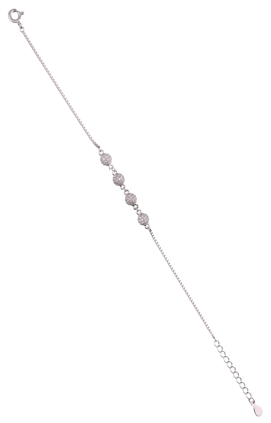 Zircon Sphere Silver Bracelet