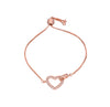 Alluring Heart Silver Link Bracelet