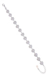 Single Strand Crystal Hearts Silver Bracelet