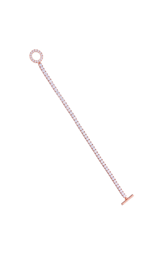 Elegant Fold-over Clasp Solitaire Tennis Bracelet