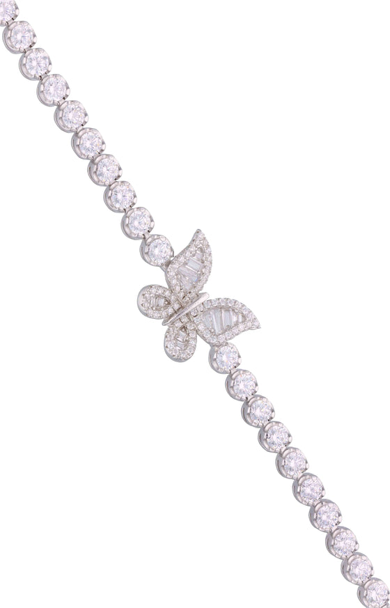 Dazzling Butterfly Silver Tennis Bracelet