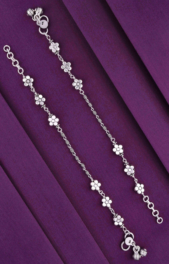 Blooming Beauty Children Silver Anklet