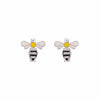 Happy Honeybee Zircon Studded Silver Children Earrings