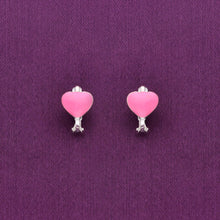  Pinky Hearts Silver Children Earrings