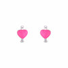 Pinky Hearts Silver Children Earrings