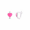 Pinky Hearts Silver Children Earrings