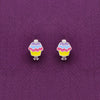 Multicolour Cupcake Silver Children Earrings
