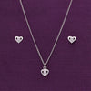 Shimmering Hearts Silver Pendant & Earring Set