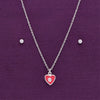 Crystal Heartbeat Silver Pendant & Earring Set