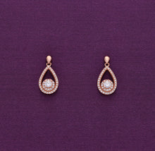  Precious Droplets Rose Gold Dangler Silver Earrings
