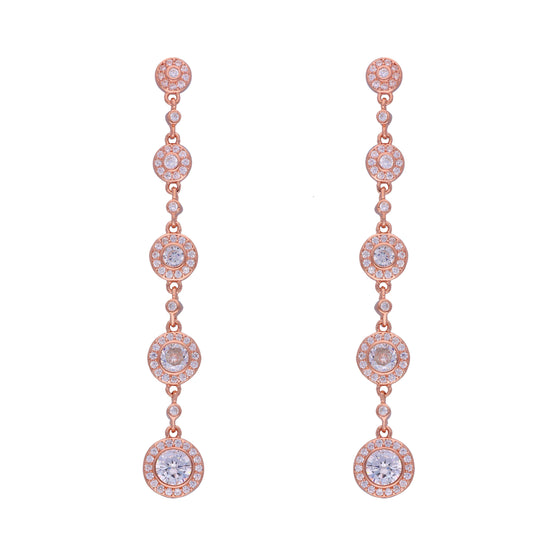Charming Circles Rose Gold Dangler Earrings
