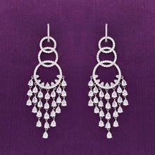 Dazzling Drops & Hoops Dangler Silver Earrings