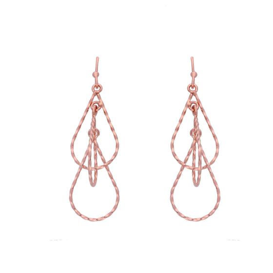 Stylish and Chic Rose Gold Dangler Silver Earrings