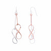 Big Infinity Symbol Rose Gold and Silver Drop Earrings