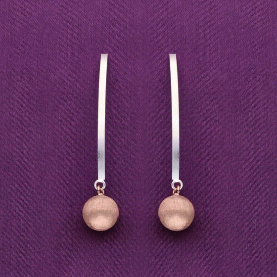 Shiny Spheres Dangler Silver Earrings