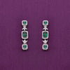 Sparkling Zircon Studded Baguettes Dangler Silver Earrings