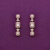 Sparkling Zircon Studded Baguettes Dangler Silver Earrings