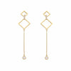 Stylish Diamond Shapped Danglers Silver Earrings