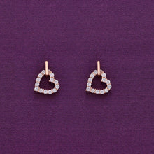  Trendy Heart Studs Rose Gold Earrings
