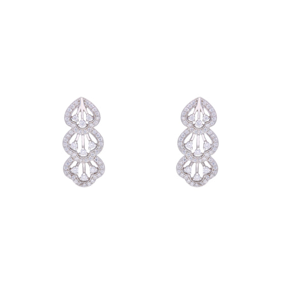 Trendy Teardrops Zirconia Silver Drop Earrings