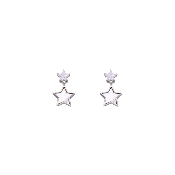 Twinning Twinkles Silver Drop Earrings