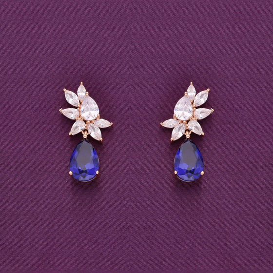 Royal Teardrops Statement Silver Drop Earrings