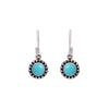 Cyan Grunge Oxidized Silver Drop Earrings