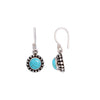 Cyan Grunge Oxidized Silver Drop Earrings