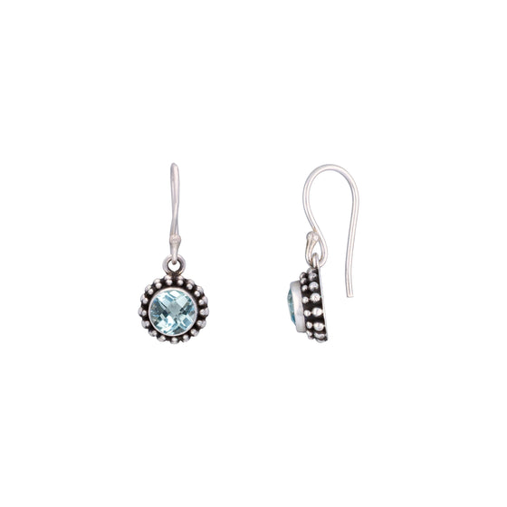 Twinkle Textured Oxidized Silver Drop Earrings