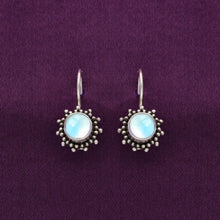  Cyan Sky Oxidized Silver Drop Earrings