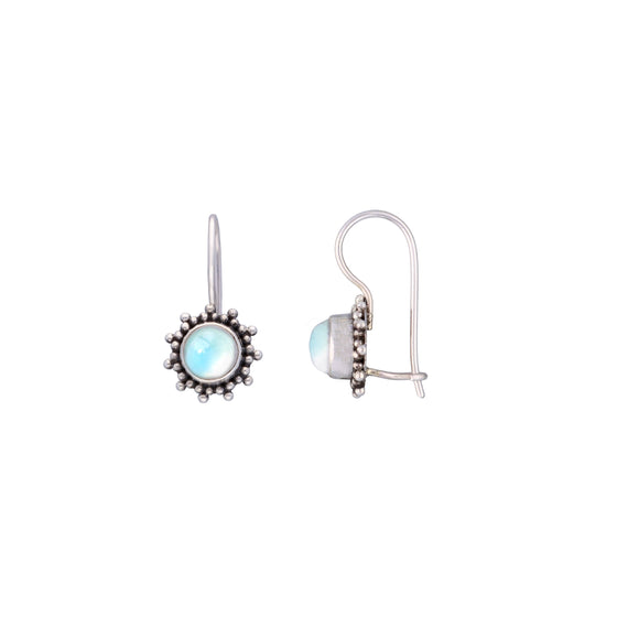 Cyan Sky Oxidized Silver Drop Earrings