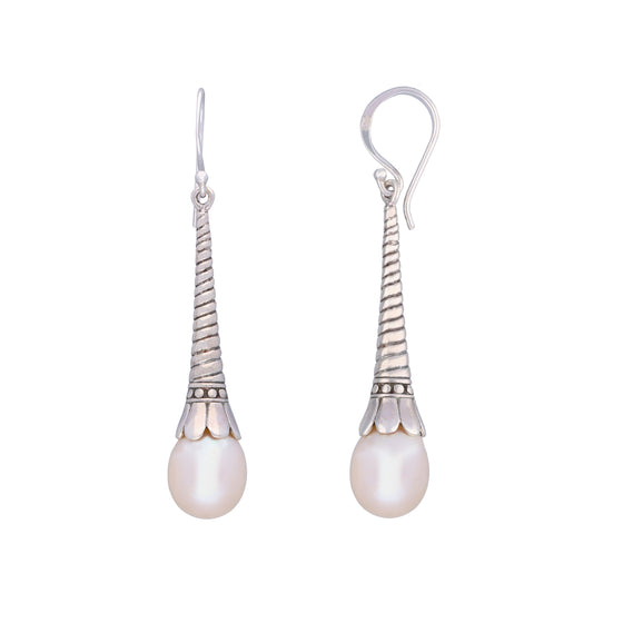 Authentic Sterling Pearly Drops Silver Earrings