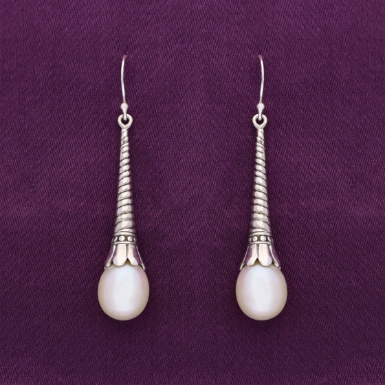 Authentic Sterling Pearly Drops Silver Earrings