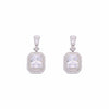 Shimmering Zircon Studded Baguette Silver Drop Earrings