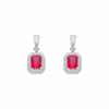 Shimmering Zircon Studded Baguette Silver Drop Earrings