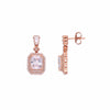 Shimmering Zircon Studded Baguette Silver Drop Earrings