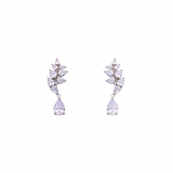 Little Drops Of Crystal Silver Drop Earrings