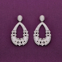  Elegant Charm Zircon Studded Silver Drop Earrings