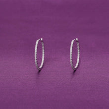  Classic Diamond Studded Silver Hoop Earrings