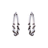 Sterling Twisted Oxidized Wires Silver Hoops Earrings